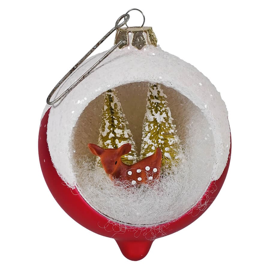 Retro Red Deer Indent Ornament - Ornaments