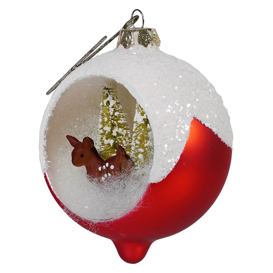 Retro Red Deer Indent Ornament - Ornaments