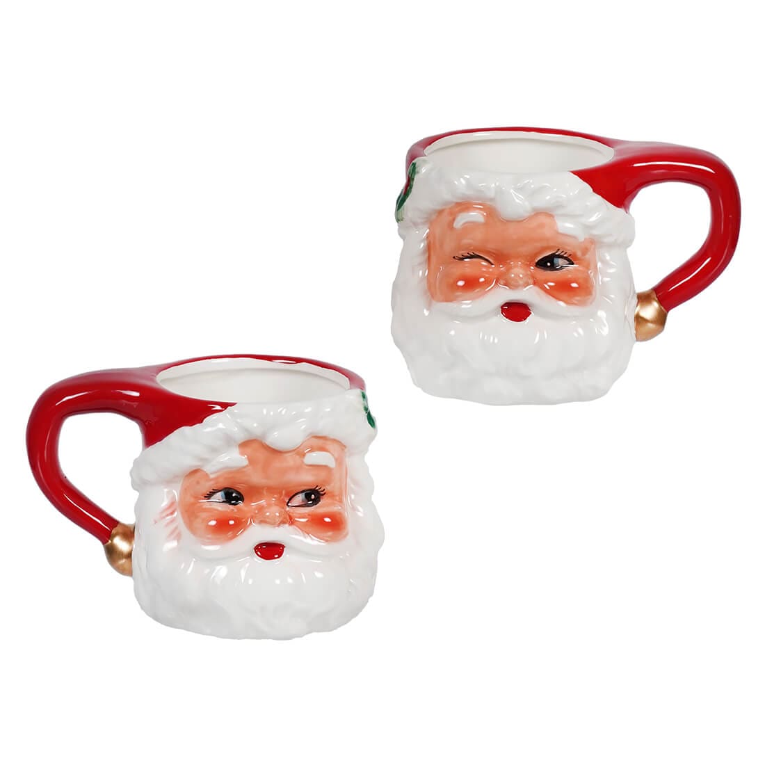 Retro Santa Mini Mugs Set/2 - Christmas