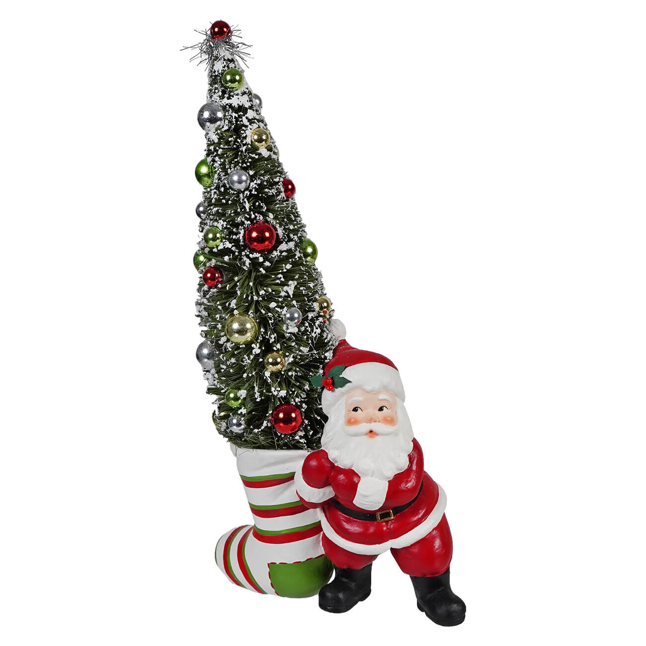 Retro Santa Pulling Stocking - Christmas