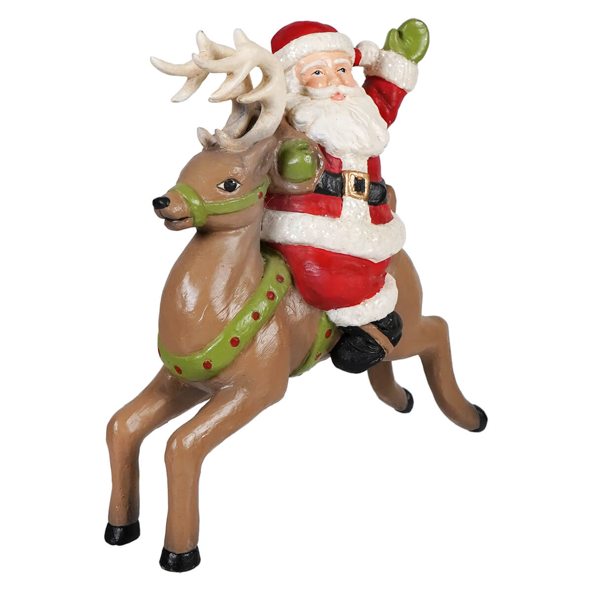 Retro Santa Riding Reindeer - Christmas