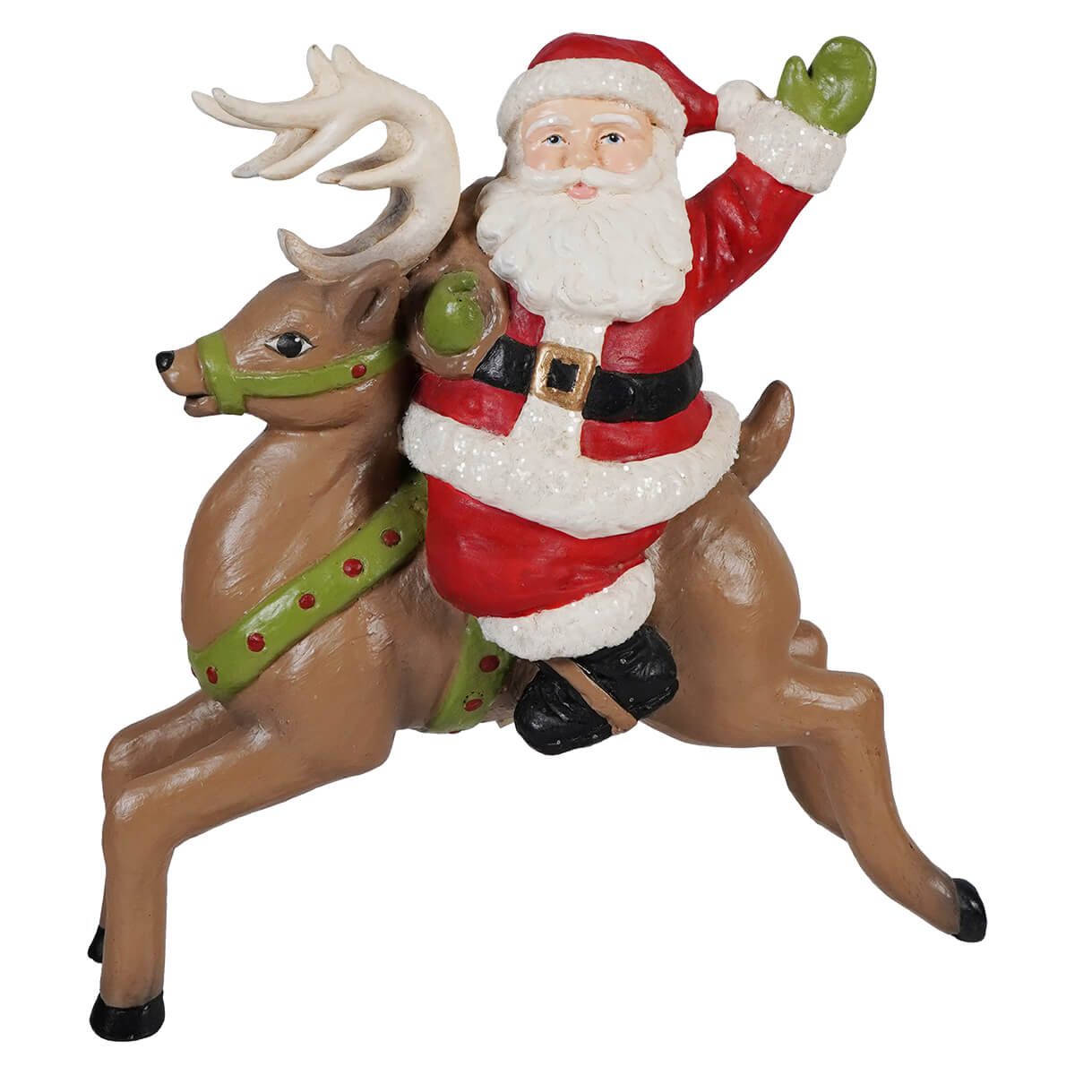 Retro Santa Riding Reindeer - Christmas