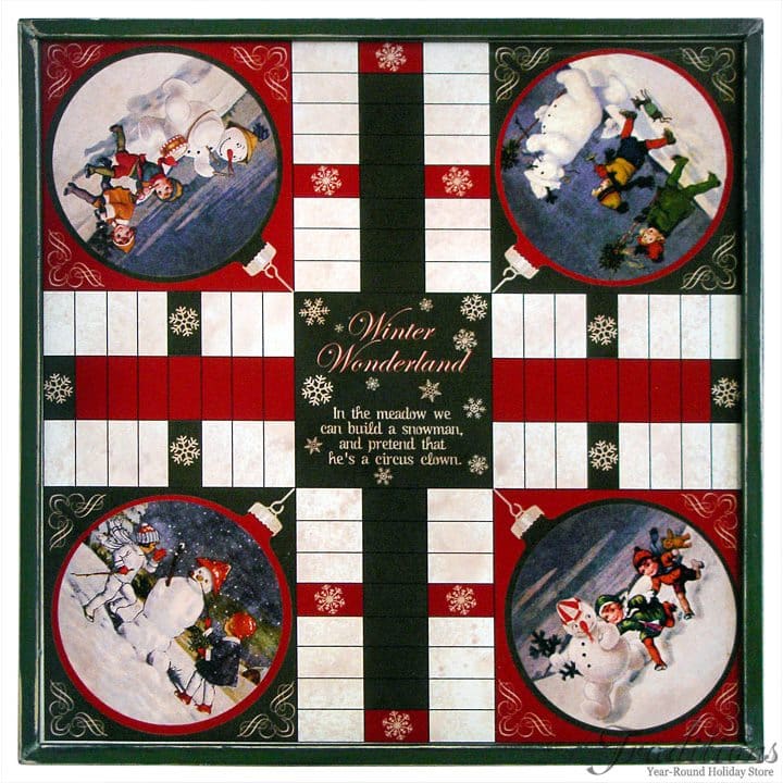 Retro Snowman Parcheesi Game Board