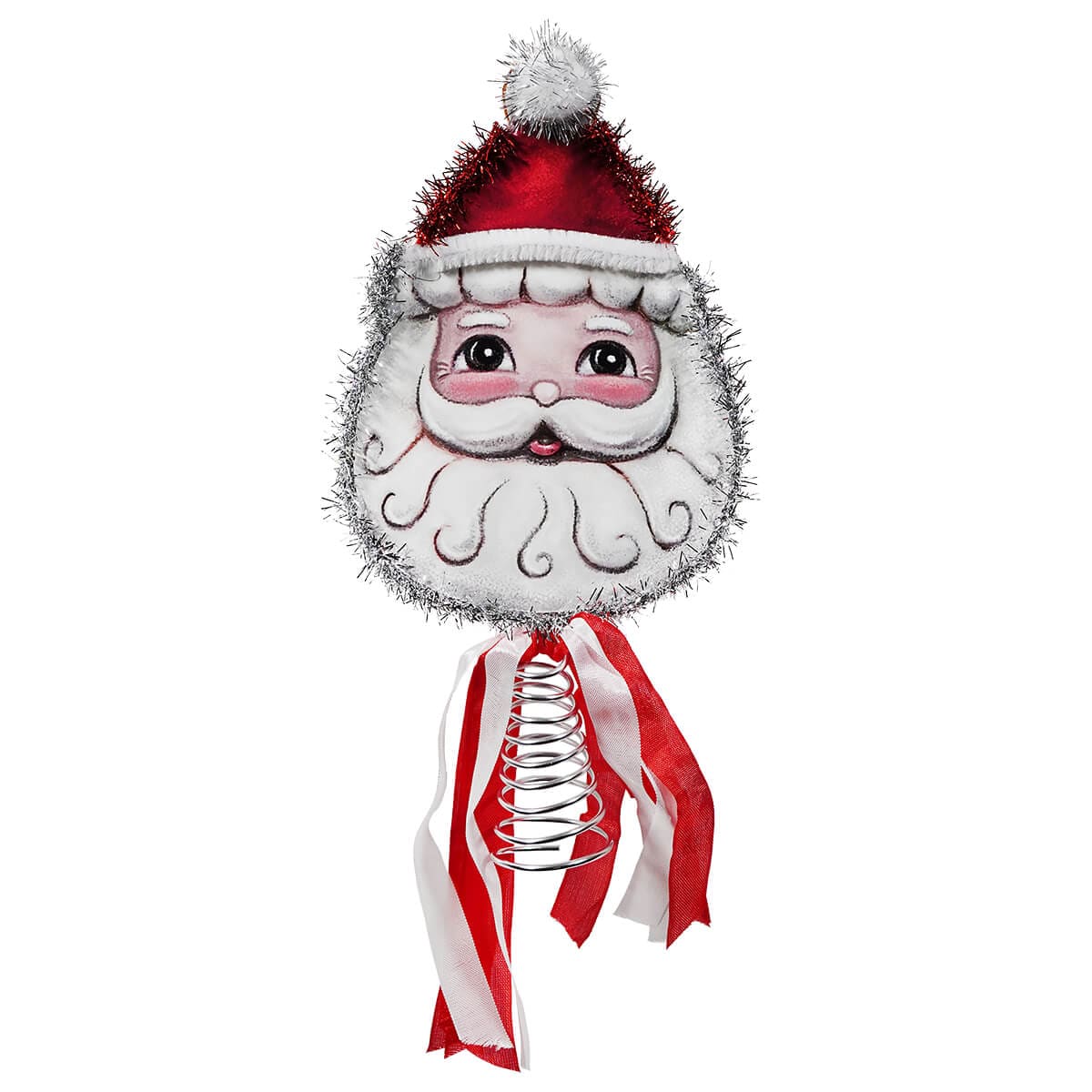 Retro Tinsel Santa Tree Topper