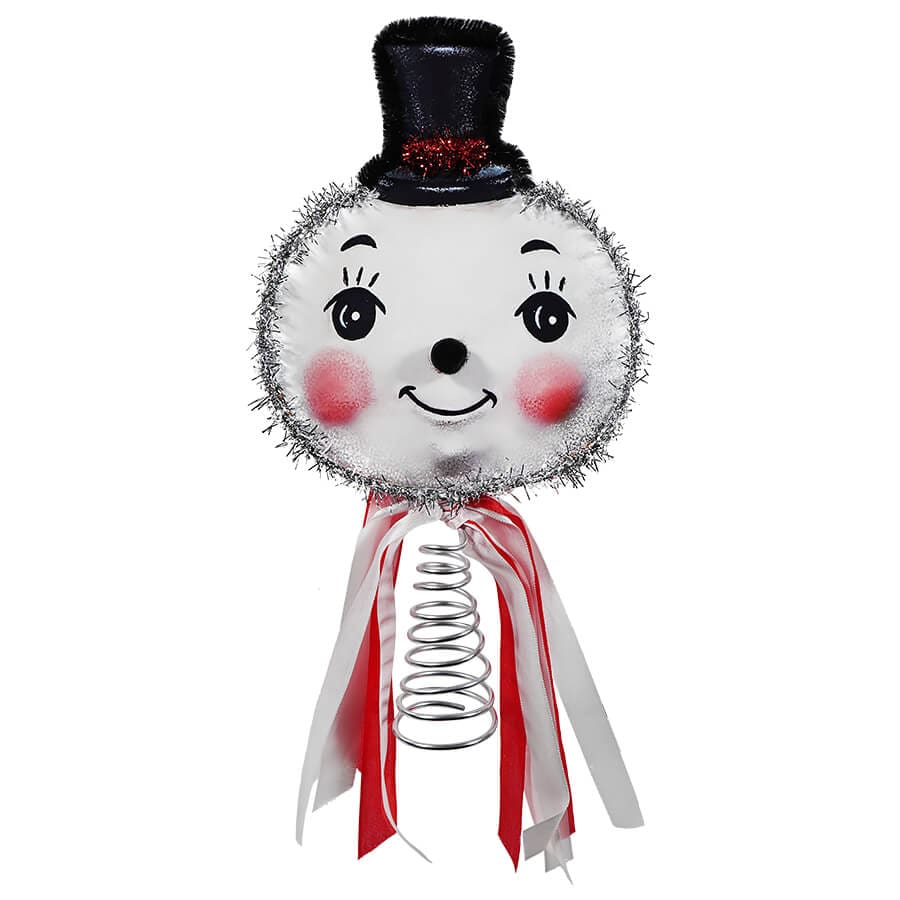 Retro Tinsel Snowman Tree Topper
