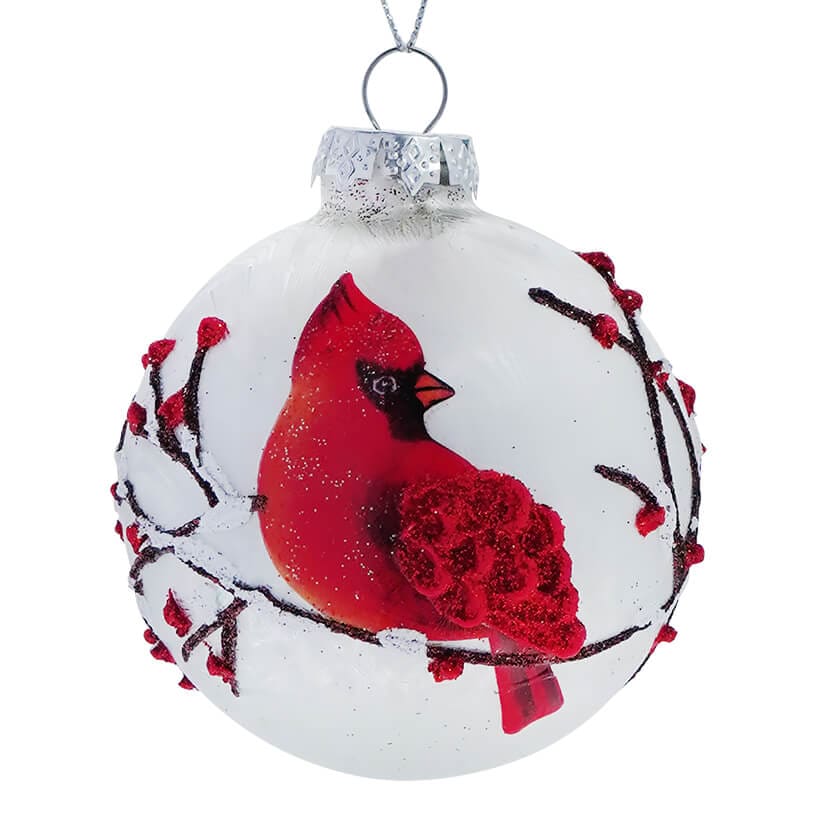 Round Cardinal Ornament