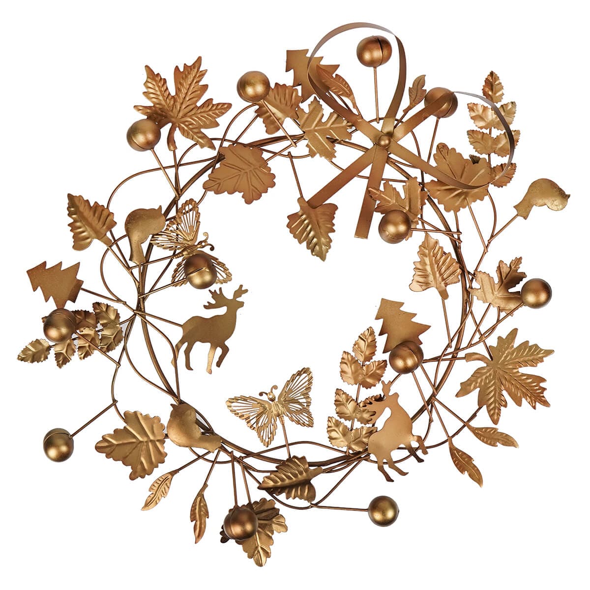 Round Metal Gold Wreath