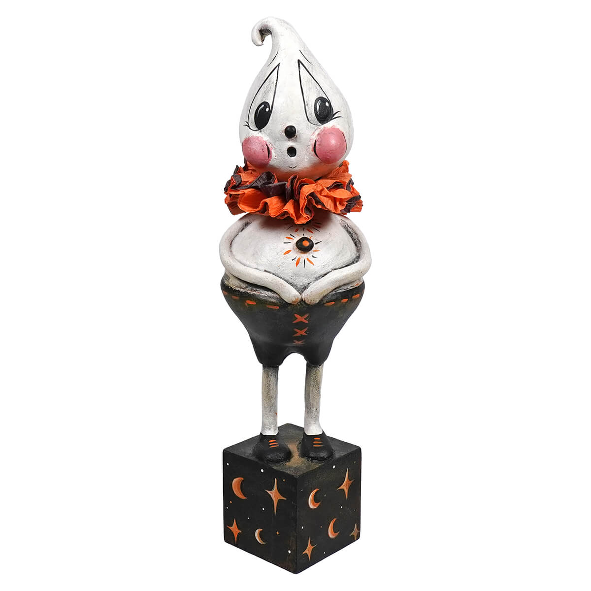 Ruffled Gus Ghost on a Twilight Block - PRE-ORDER - Halloween