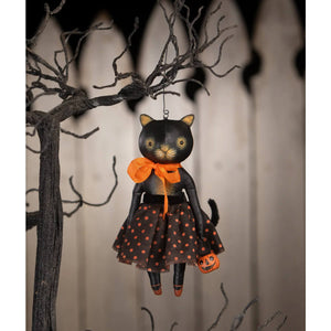 Sabrina kitty ornament black cat halloween ornament made of ceramic perfect for spooky holiday decor