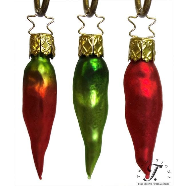 Salsa Peppers Ornaments Set/3