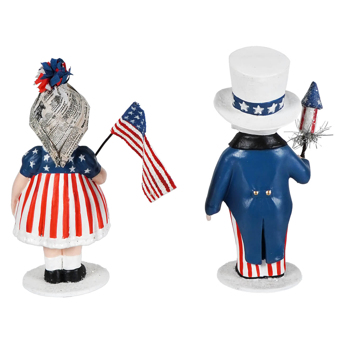Sammy and betsy american-themed figurine set in red white and blue from bethany lowe 30th anniversary heirloom collection