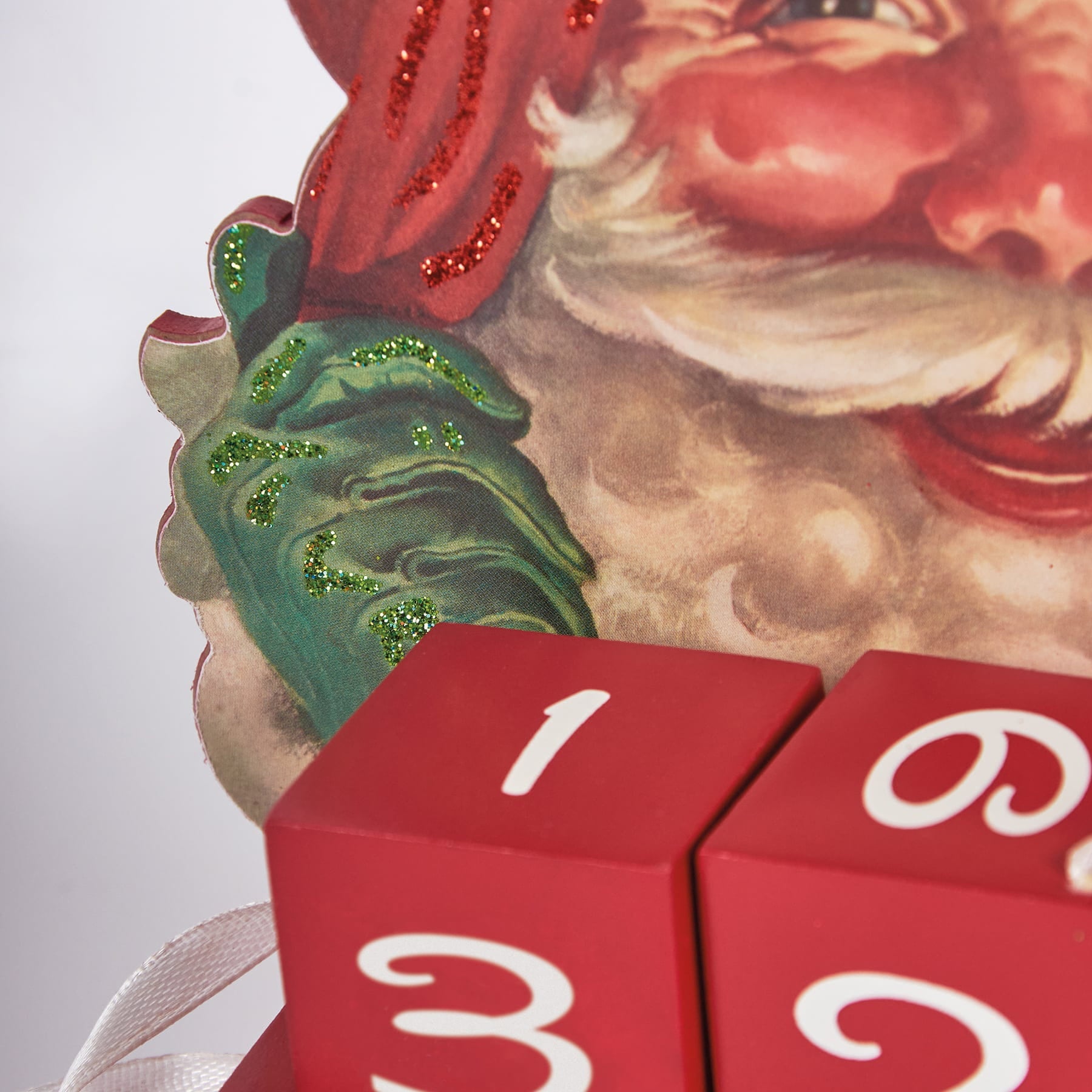Red wooden number blocks with white numerals for santa days to go block countdown with snowman block countdown decor