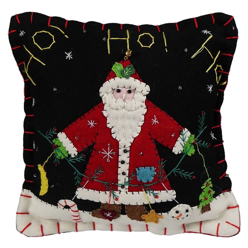Santa & Garland Pillow