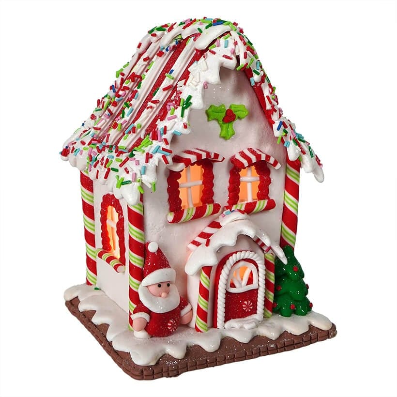 Santa Gingerbread LED House