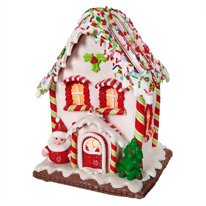 Santa Gingerbread LED House