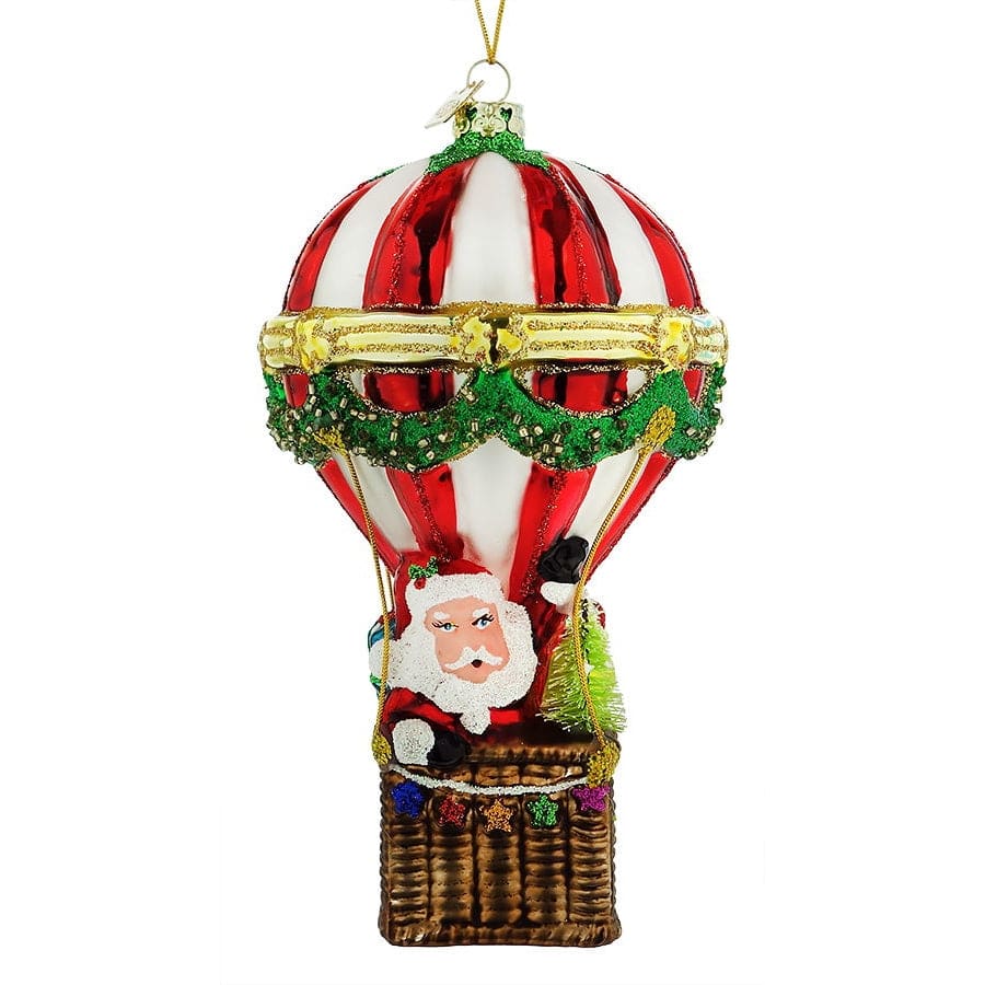 Santa in Hot Air Balloon Ornament