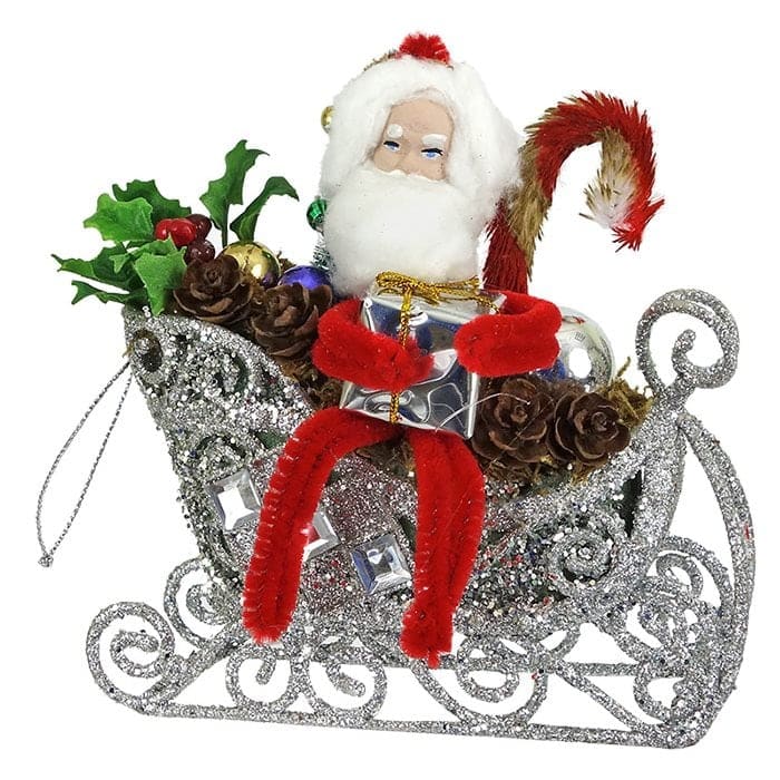 Santa in Silver Sleigh