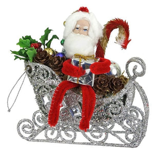Santa in Silver Sleigh