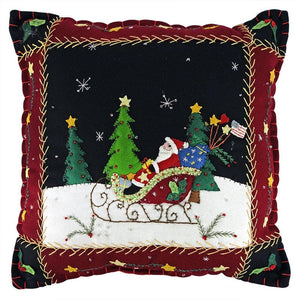 Santa In Sleigh Pillow
