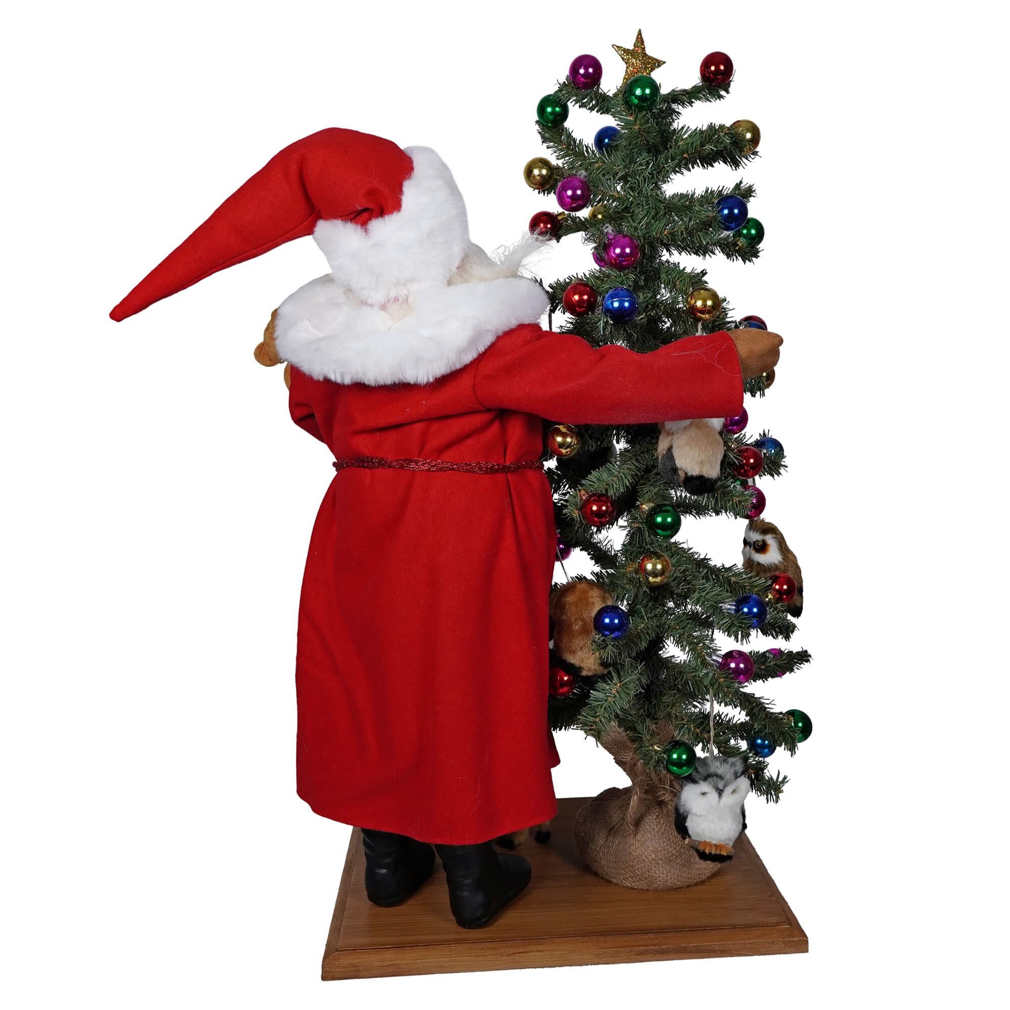 Santa On Base With Decorated Tree - Christmas