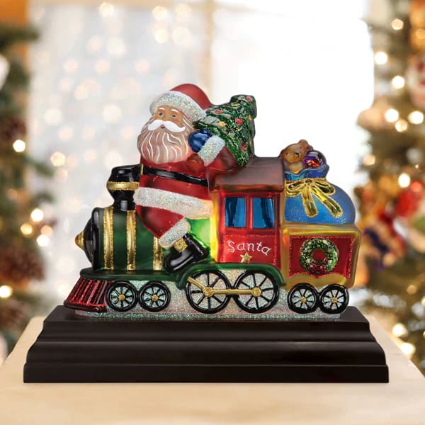 Santa On Locomotive Light - Christmas