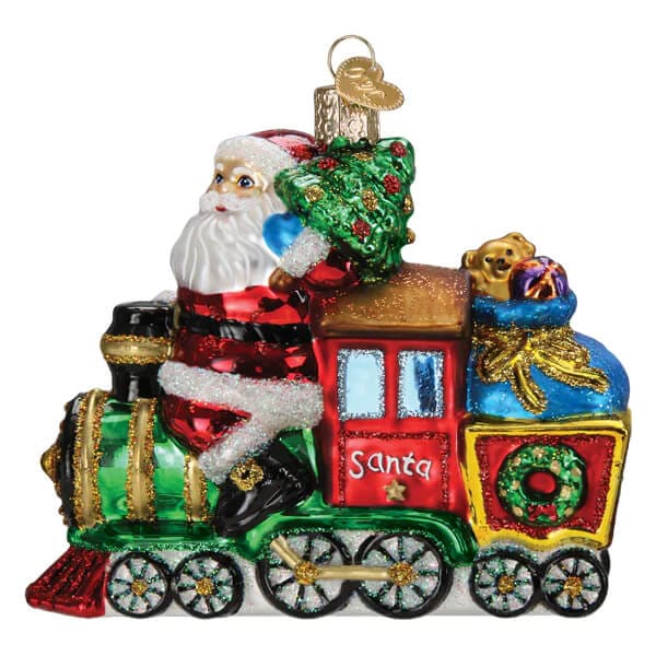 Santa On Locomotive Ornament - Ornaments