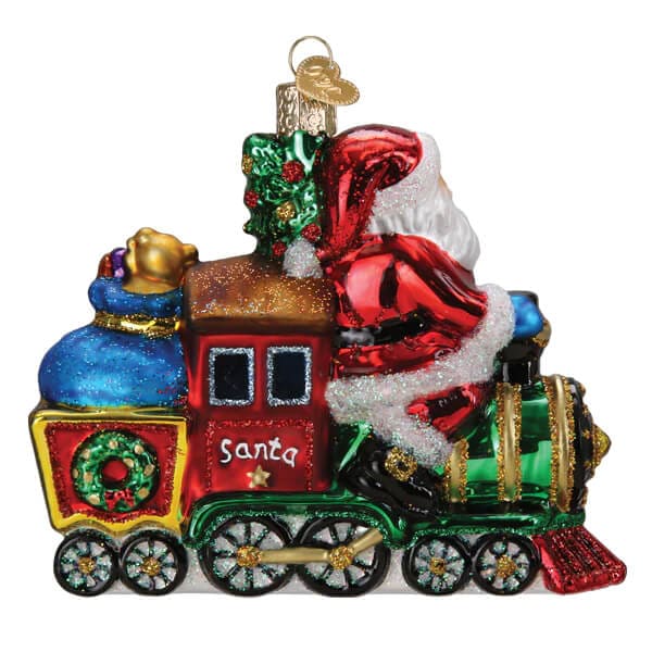 Santa On Locomotive Ornament - Ornaments