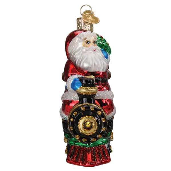 Santa On Locomotive Ornament - Ornaments