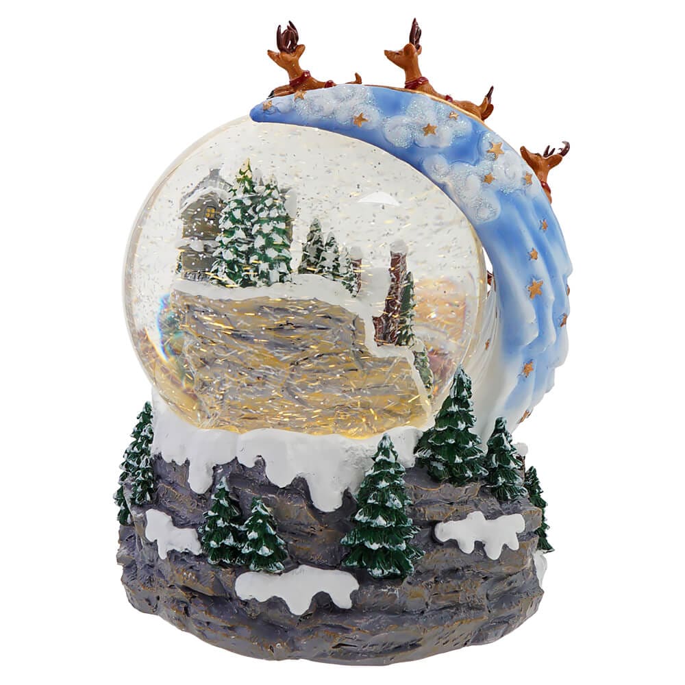 Lighted Musical Santa and Sled Water Globe