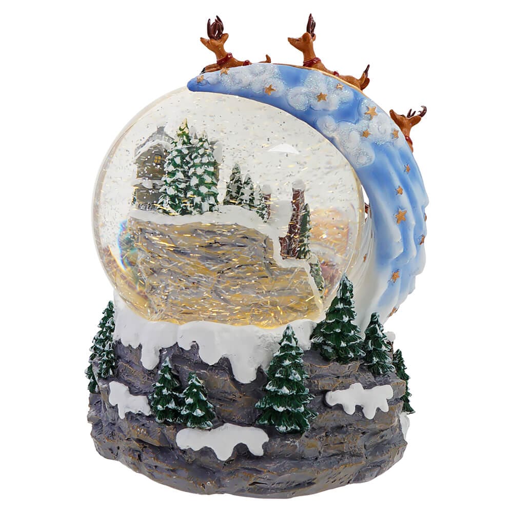 Lighted Musical Santa and Sled Water Globe