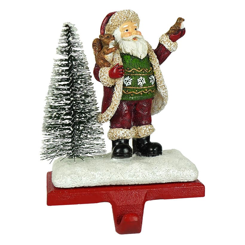 Santa With Animals Stocking Holder