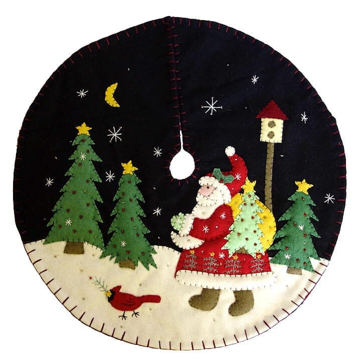 Santa With Birdhouse Tree Skirt