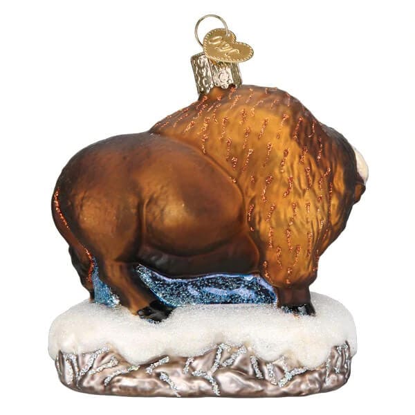 Santa With Bison Ornament