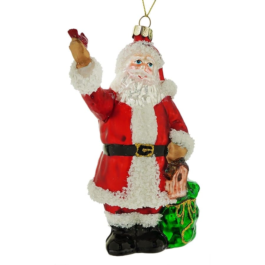 Santa with Cardinal Ornament