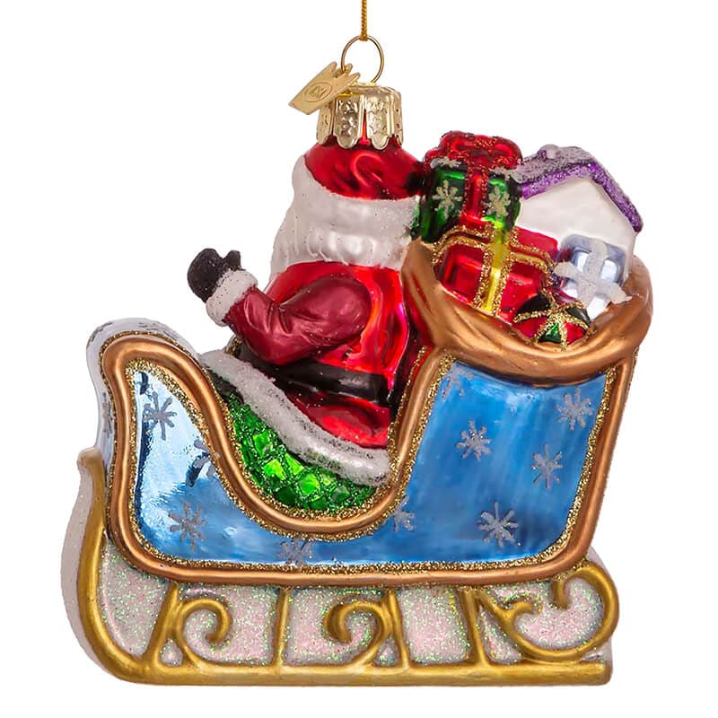 Santa With Sleigh Ornament