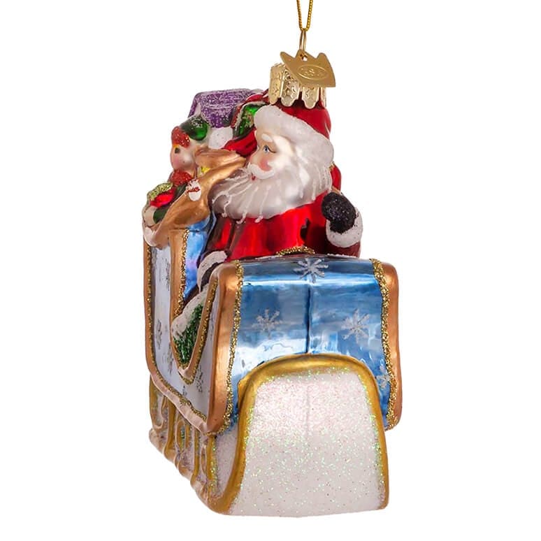 Santa With Sleigh Ornament