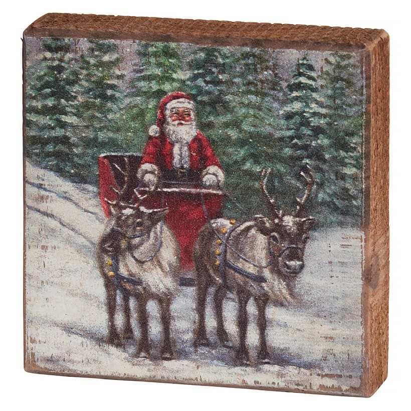 Santa’s Sleigh Block Sign - Christmas