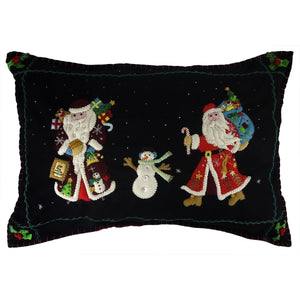 Santas with Snowman Extra Large Pillow