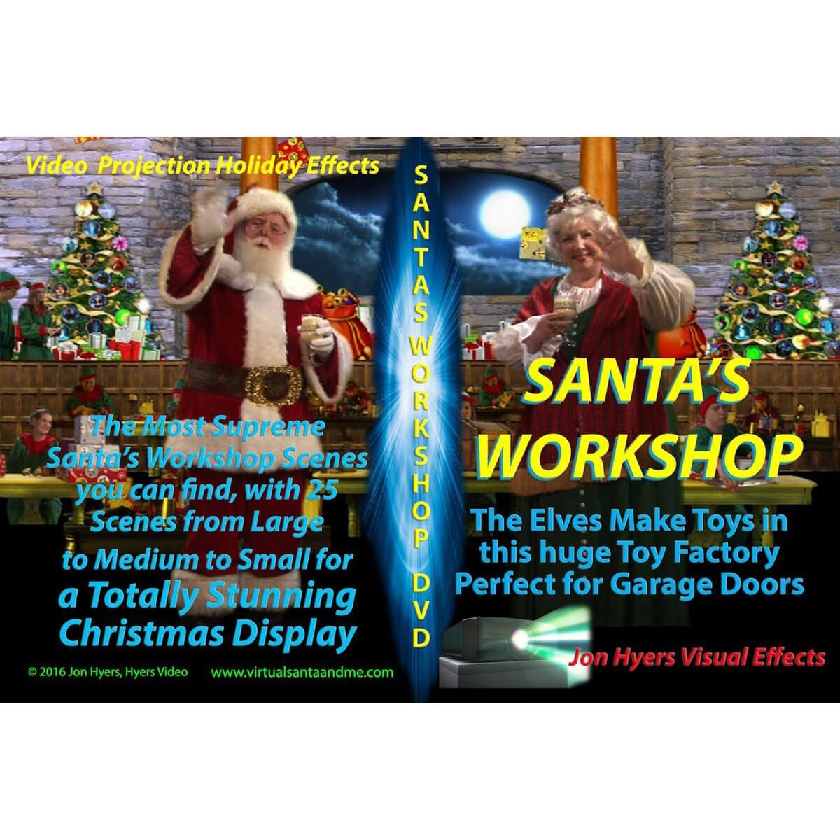 Santa's Workshop & Elves Toy Factory Projection DVD or USB