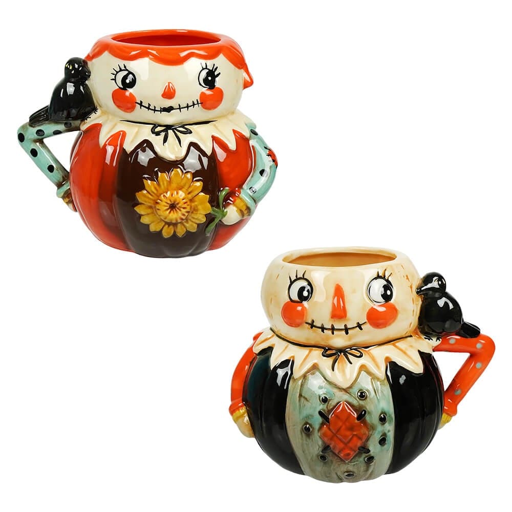 Scarecrow Boy & Girl Mugs Set/2