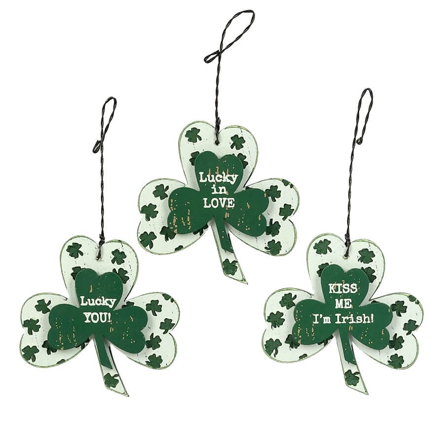 Shamrock Holiday Ornaments Set/3