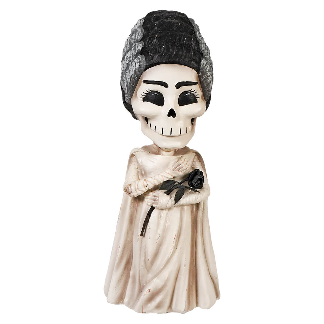 Shelley skelly bride of frankenstein skeleton figurine in white resin showcasing spooky gothic style collectible