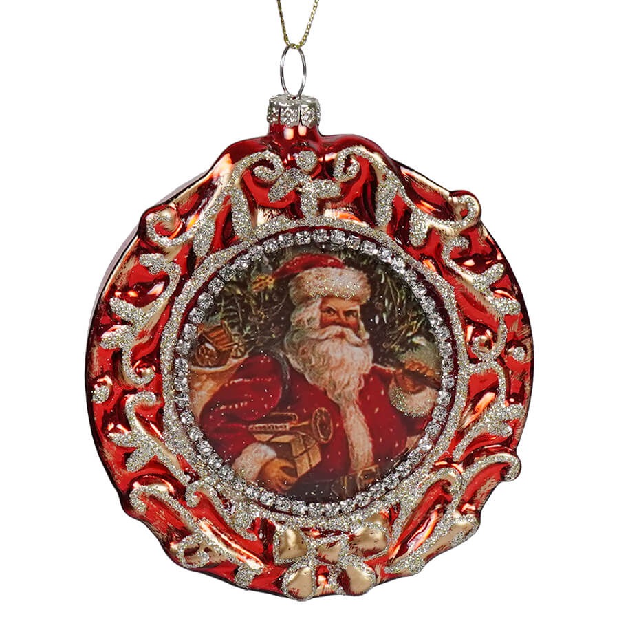 Shimmer Glass Old World Santa Ornament - Ornaments