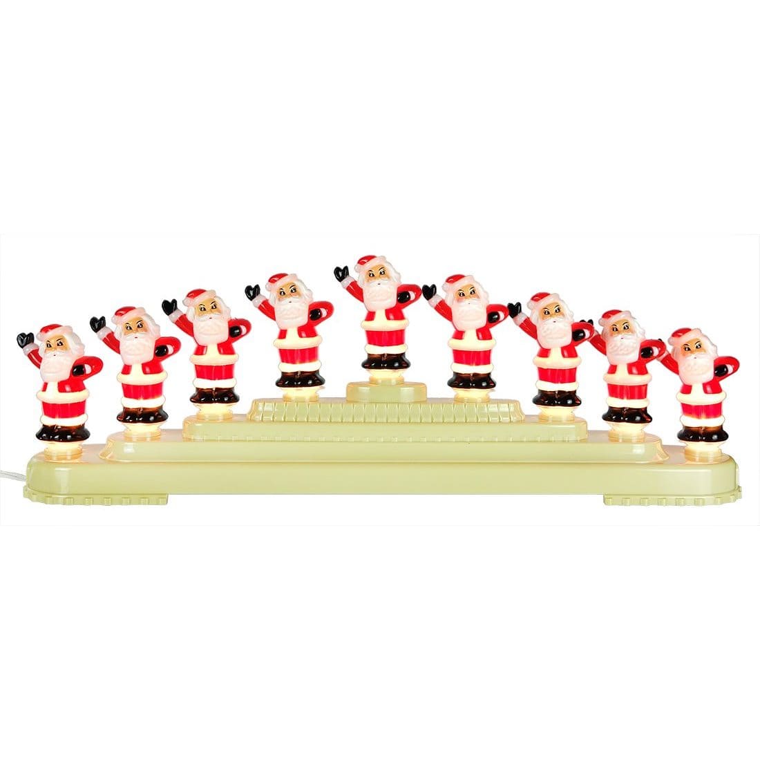 Shiny Brite Jolly Santa 9 Light Candolier