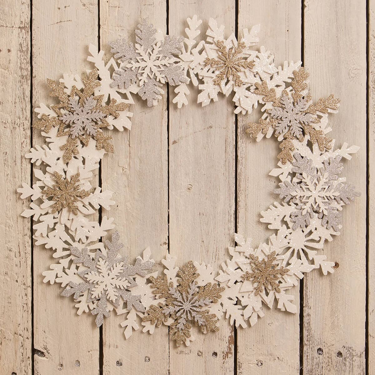 Silver and Gold Snowflake Wreath