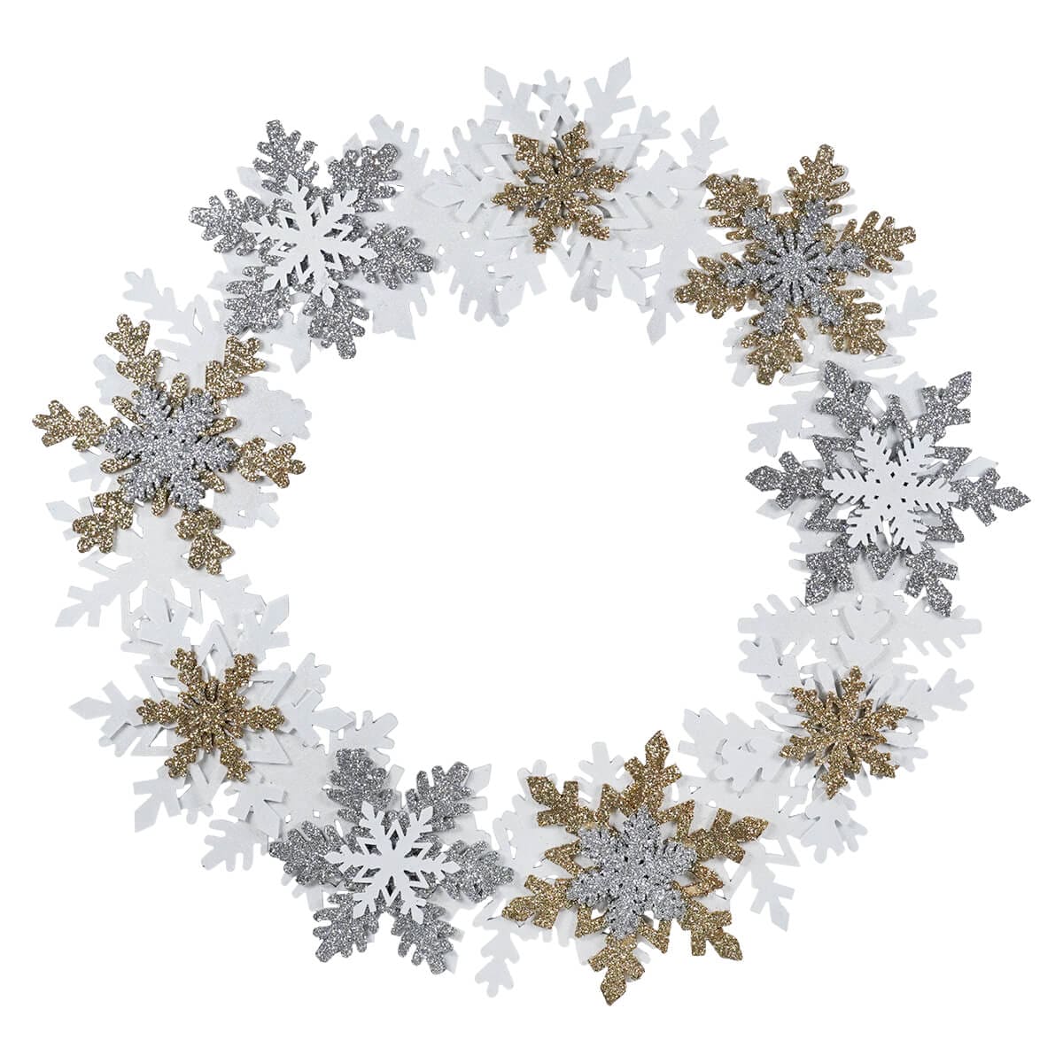 Silver and Gold Snowflake Wreath