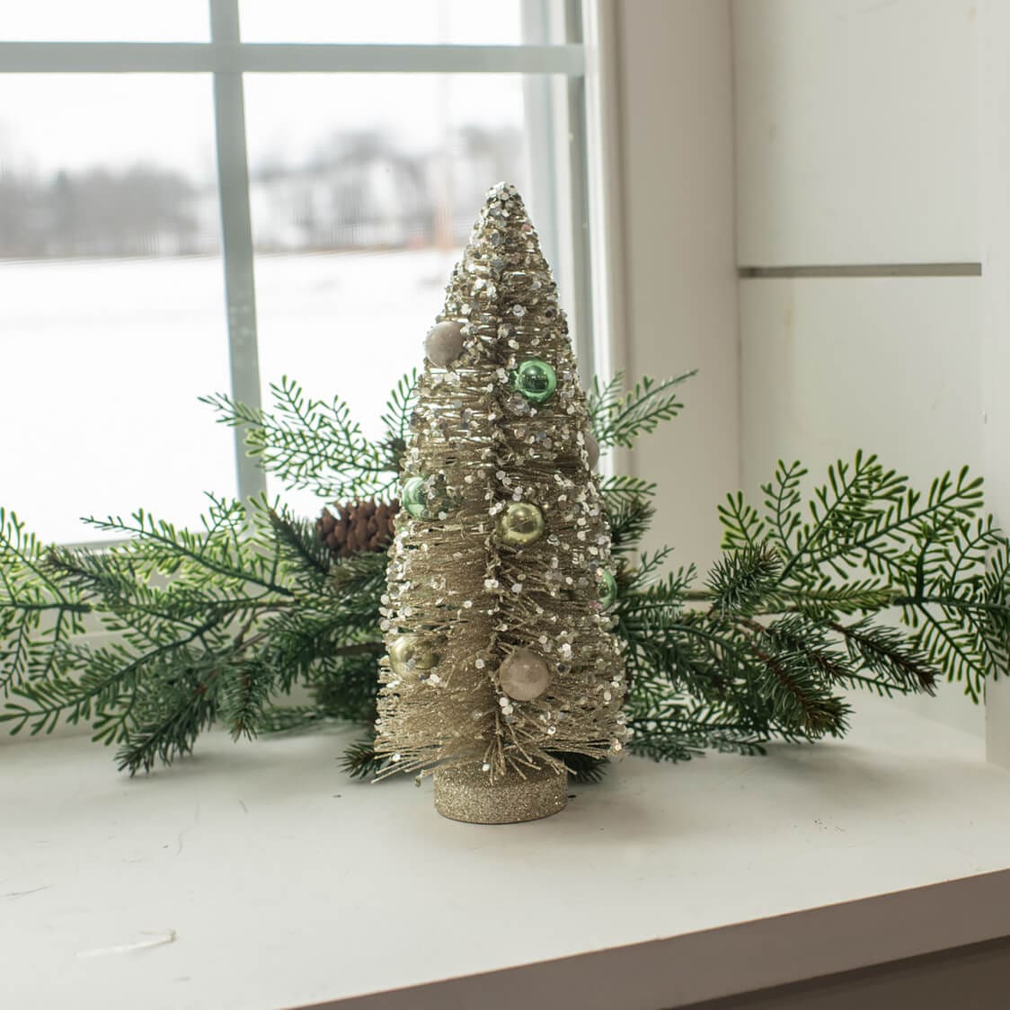 Silver Bottle Brush Tree - Christmas