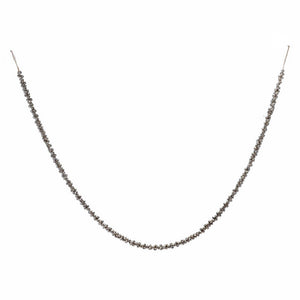 Silver finish metal jingle bell garland on jute cord with delicate silver beaded necklace design for christmas garlands