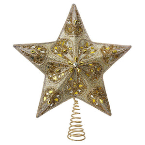 Silver & Gold Beaded Star Tree Topper