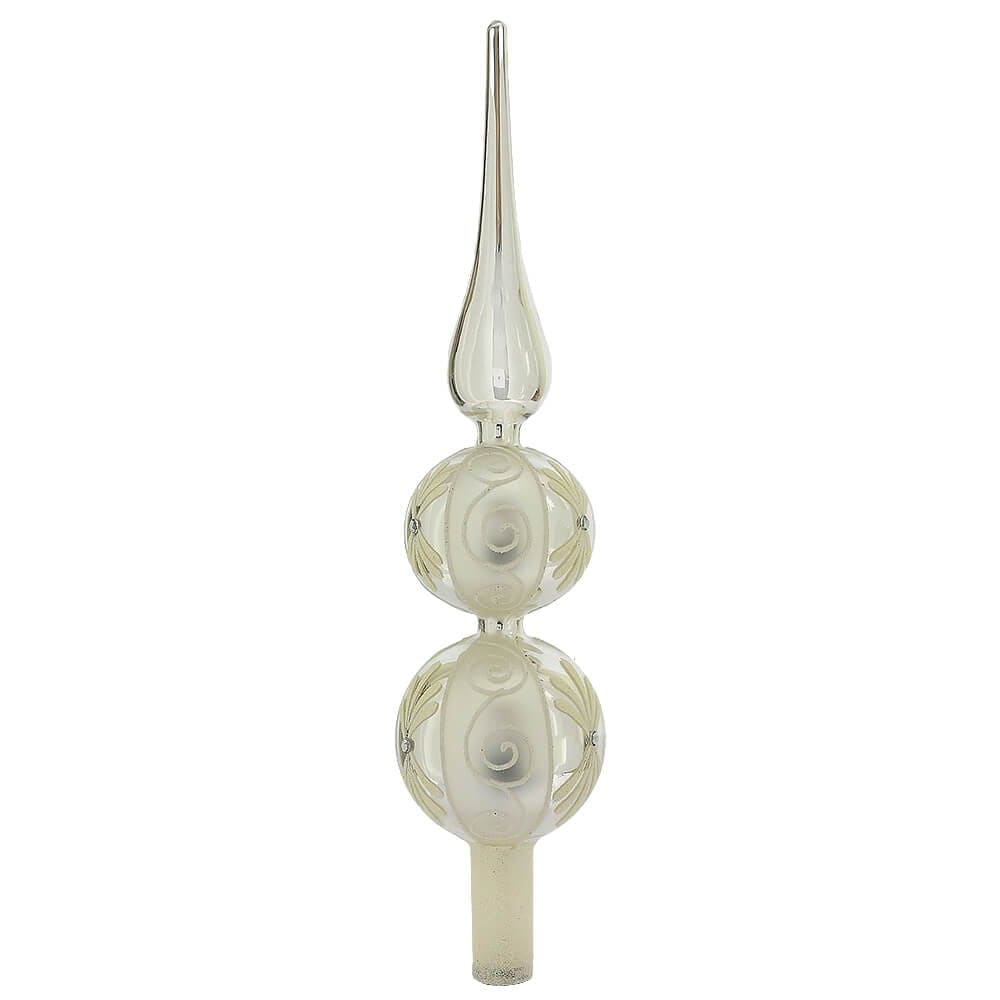 Silver Swirled Two Ball Tree Topper